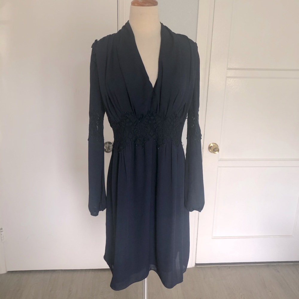 Navy midi dress